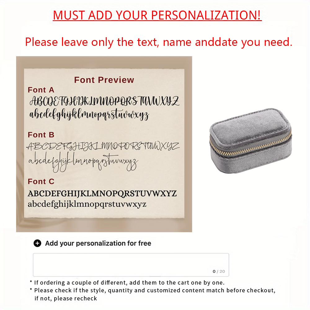 Personalized Custom Jewelry Box with Name & Date
